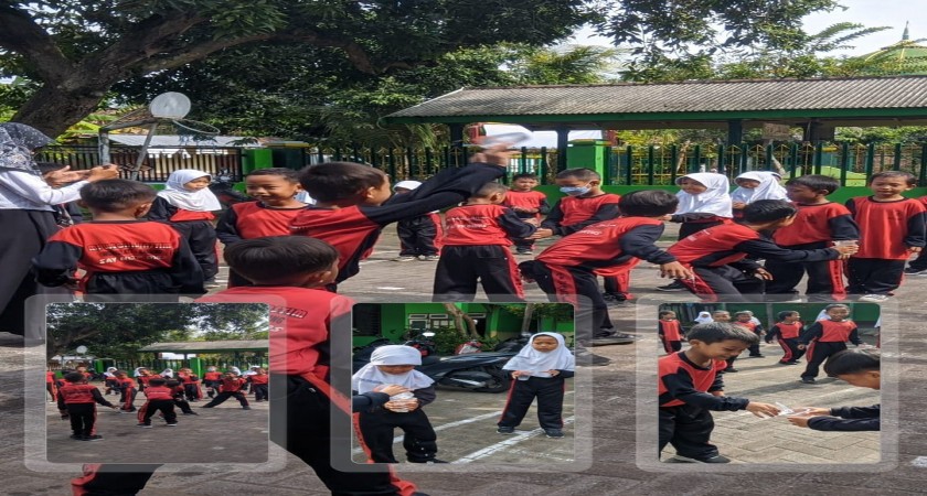 Pembelajaran PJOK Kelas 1 MI Wachid Hasyim Berlangsung Seru Melalui Kegiatan Fun Game
