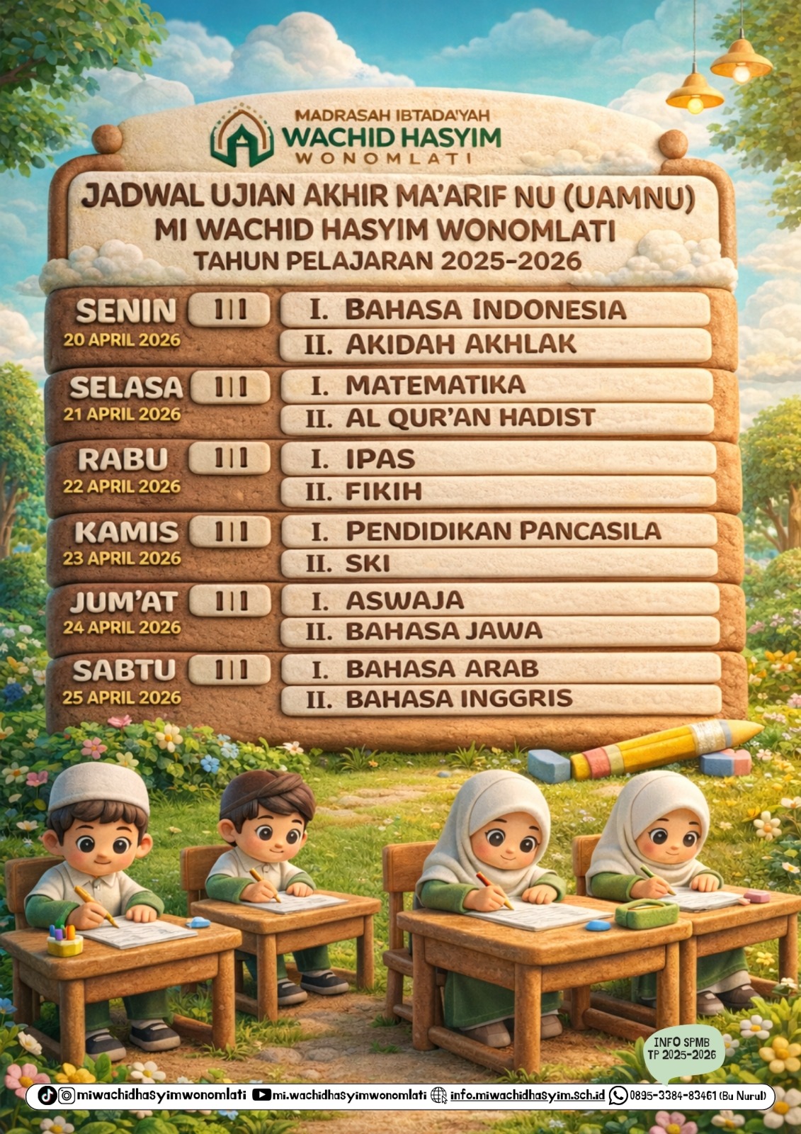 JADWAL UAMNU MI WACHID HASYIM WONOMLATI
